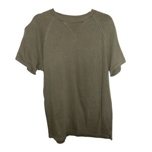 Men’s Short Sleeve Sweatsuit Material Shirt - Army Green